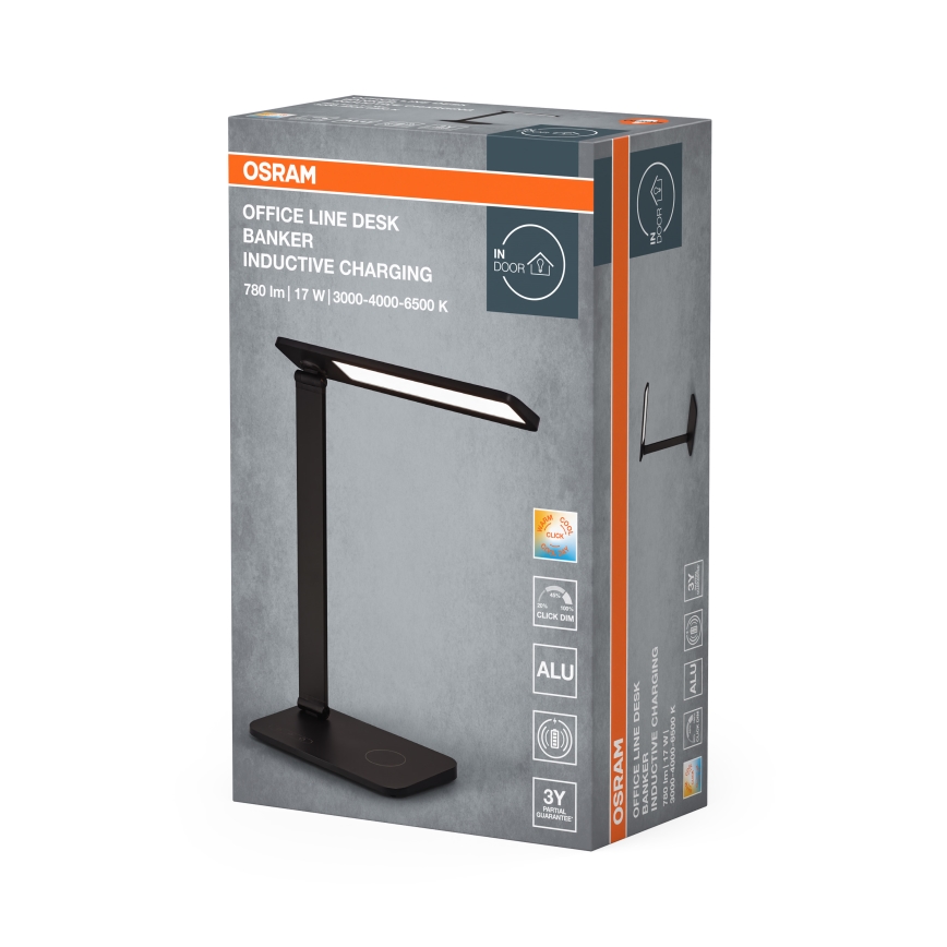 Osram - LED zatemnjevalna namizna svetilka OFFICE LINE LED/17W/230V 3000/4000/6500K črna