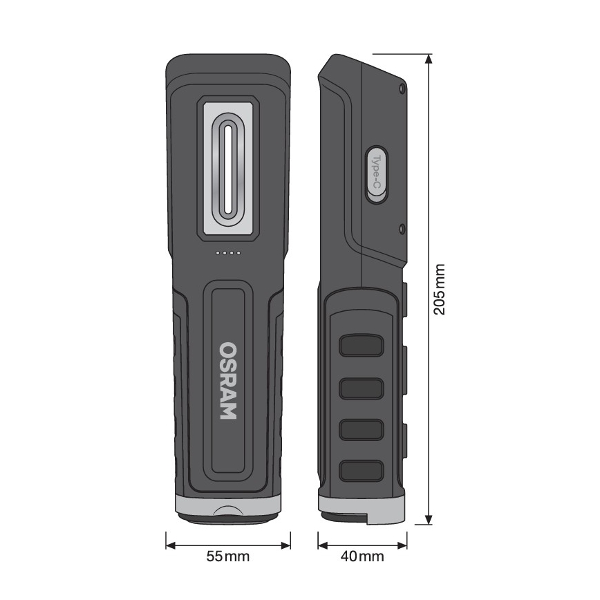 Osram - LED polnilna svetilka z nastavljivo svetlostjo LEDINSPECT WIRE-FREE PRO 600 LED/5W/3,7V IP54 2600 mAh