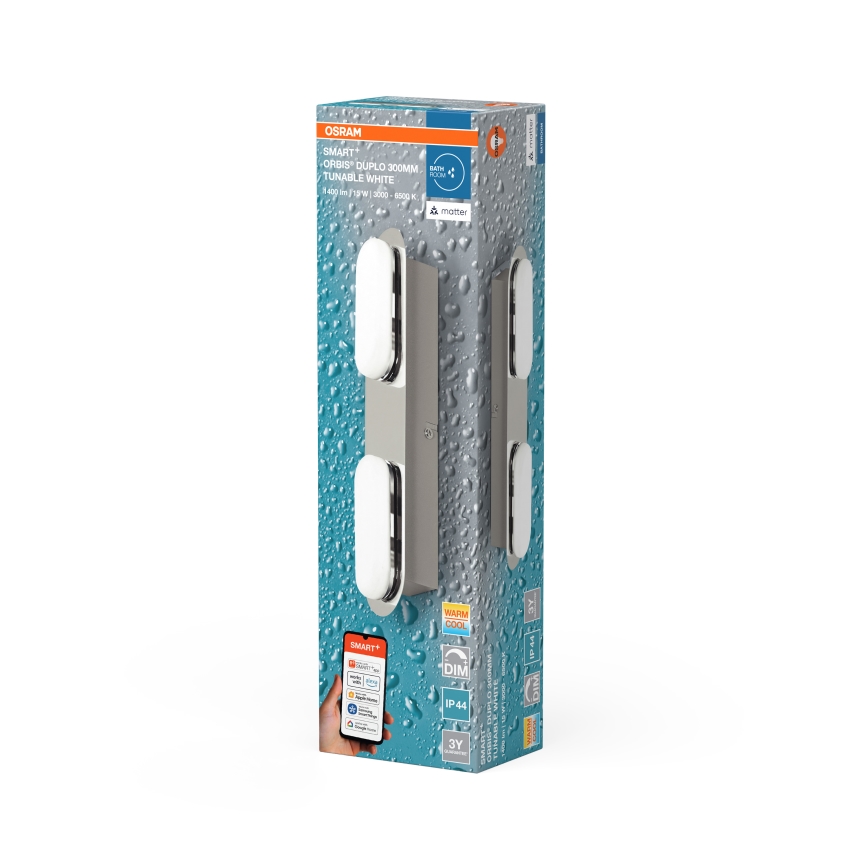 Osram - LED zatemnjevalna kopalniška stenska svetilka SMART+ DUPLO LED/15W/230V 3000-6500K IP44 Wi‑Fi