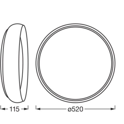 Osram - LED stropna svetilka ORBIS LIVIA LED/36W/230V, z nastavljivo jakostjo svetlobe, premer 52 cm, črna/bela