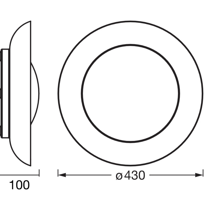 Osram - Zatemnjiva LED stropna svetilka ORBIS PLATE LED/35W/230V, premer 43 cm, zelena/črna