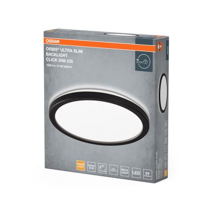 Osram - Zatemnjevalna LED stropna svetilka ORBIS ULTRA SLIM LED/15W/230V 3000K premer 23,5 cm črna