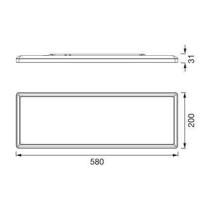 Osram - LED zatemnjiva stropna svetilka za kopalnico PLANON EASYFIX LED/24W/230V 2600-6000K 20x58 cm IP54 bela + daljinski upravljalnik