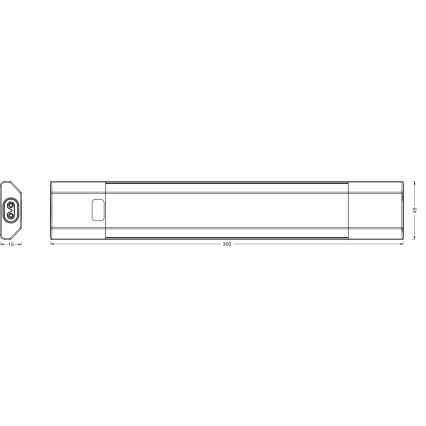 Osram - Zatemnjiva LED svetilka za pod omaro s senzorjem gibanja LINEAR EDGE LED/4W/230V 3000/4000/6500K 30 cm bela