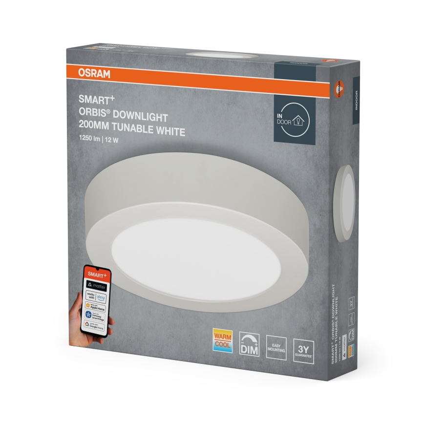 Osram - LED zatemnljivo stropno svetilo SMART+ DOWNLIGHT LED/12W/230V premer 20 cm 3000-6500K Wi-Fi