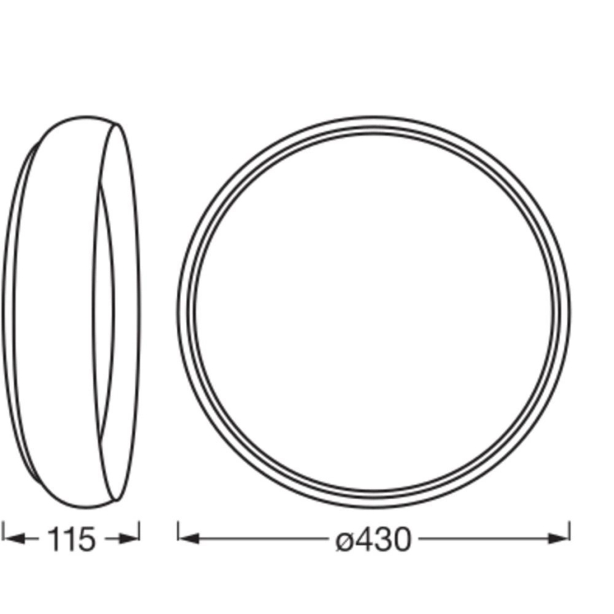 Osram - LED zatemnjivo stropno svetilo ORBIS LIVIA LED/24W/230V premer 43 cm črna/bela