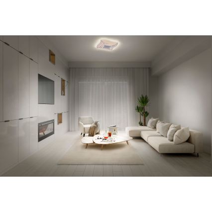Osram - stropna LED svetilka z zatemnjevanjem ORBIS WAVES LED/43W/230V 2600-6000K 48x48 cm bela + daljinski upravljalnik