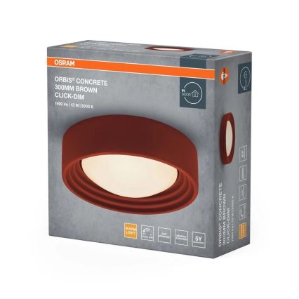 Osram - LED stropna svetilka z možnostjo zatemnitve ORBIS CONCRETE LED/13W/230V Ø 30 cm rjava/beton