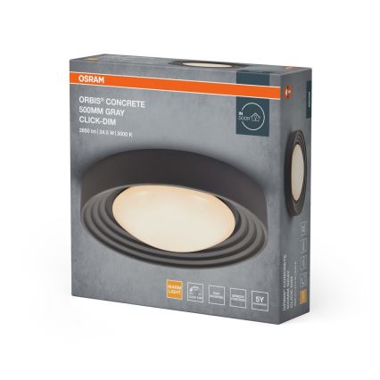 Osram - LED stropna svetilka ORBIS CONCRETE LED/24,5W/230V s funkcijo zatemnitve, premer 50 cm, siva/beton