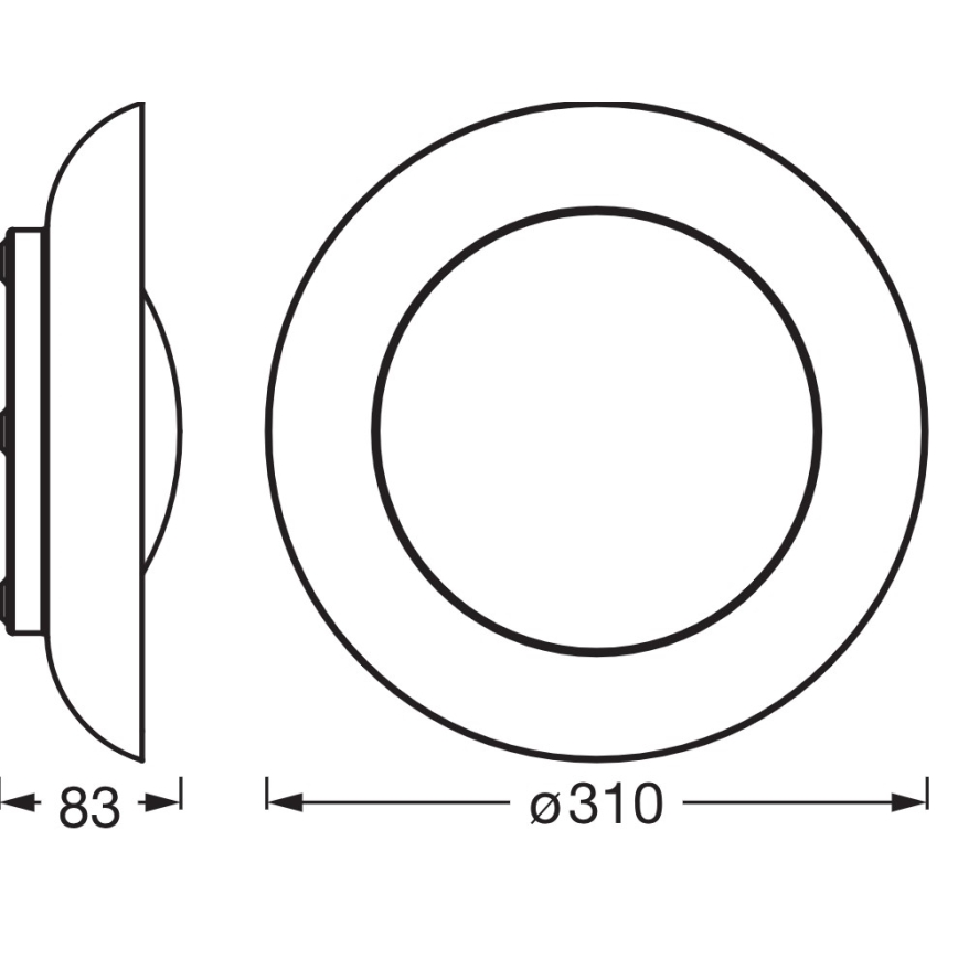 Osram - LED stropna svetilka ORBIS PLATE LED/19W/230V, z možnostjo zatemnitve, Ø 31 cm, oranžna/črna