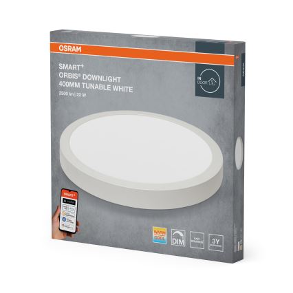 Osram - zatemnljivo LED stropno svetilo SMART+ DOWNLIGHT LED/22W/230V premer 40 cm 3000-6500K Wi-Fi