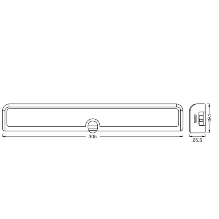 Osram - zatemnjiva LED luč za pod omaro z senzorjem gibanja in mraka LINEAR LED/3,8W/5V/3xAA 3000K 30 cm bela