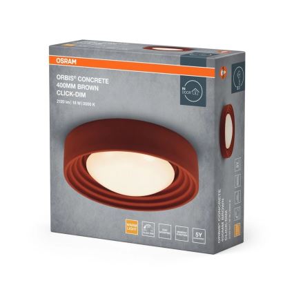Osram - LED zatemnljiva stropna svetilka ORBIS CONCRETE LED/18W/230V, premer 40 cm, rjava/beton