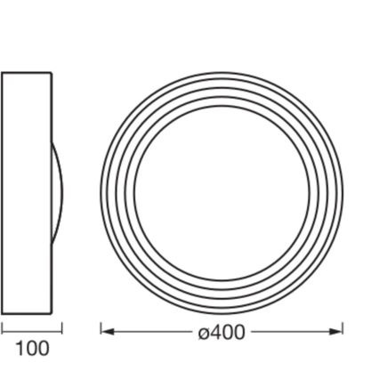 Osram - LED zatemnljiva stropna svetilka ORBIS CONCRETE LED/18W/230V, premer 40 cm, rjava/beton