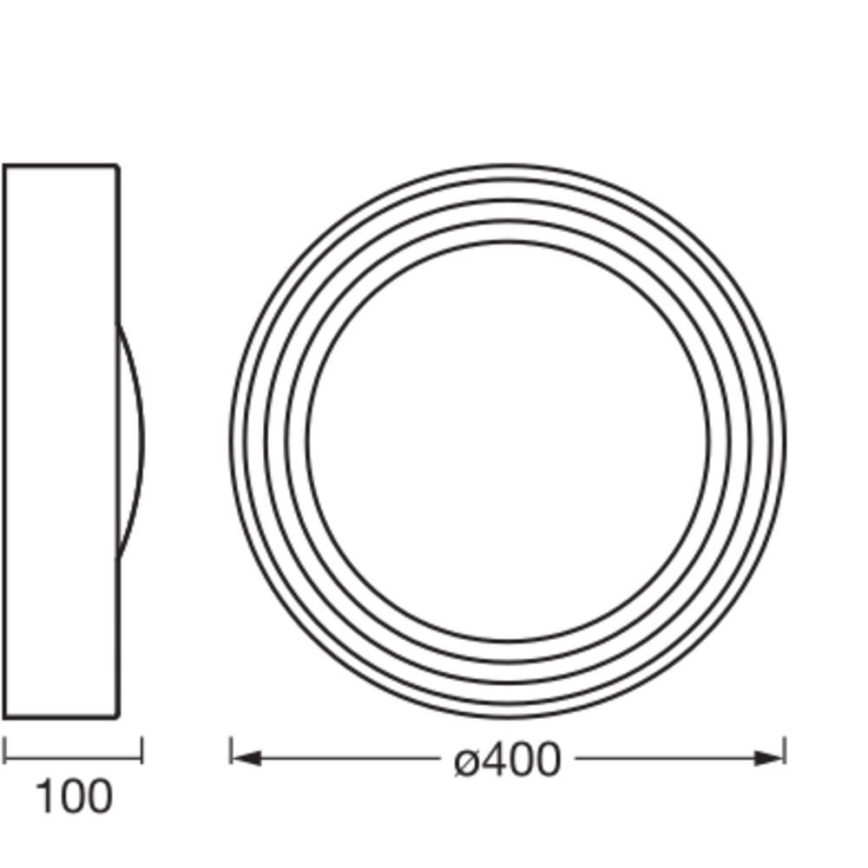 Osram - LED zatemnljiva stropna svetilka ORBIS CONCRETE LED/18W/230V, premer 40 cm, rjava/beton