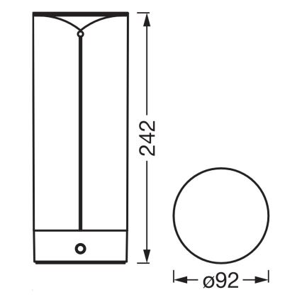 Osram - LED namizna svetilka na dotik za zunanjo uporabo z možnostjo zatemnitve ENDURA STYLE LED/1,5W/5V 2500 mAh USB IP54 antracit