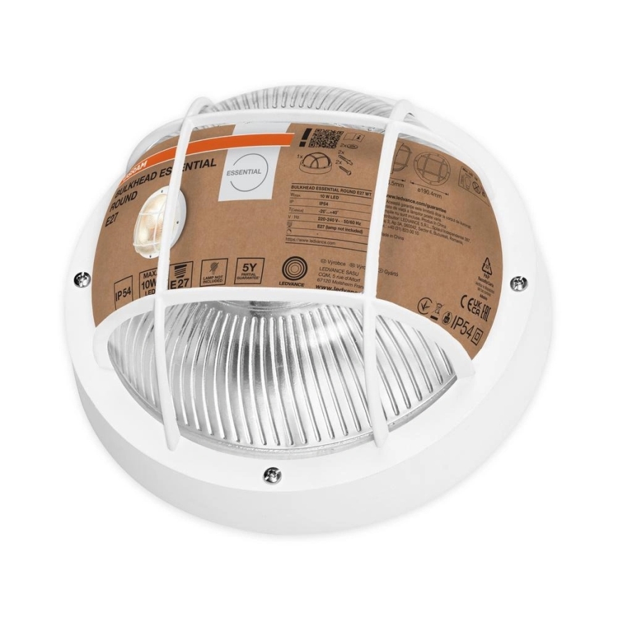 Osram - Zunanja stenska svetilka BULKHEAD 1xE27/10W/230V premer 19 cm IP54 bela