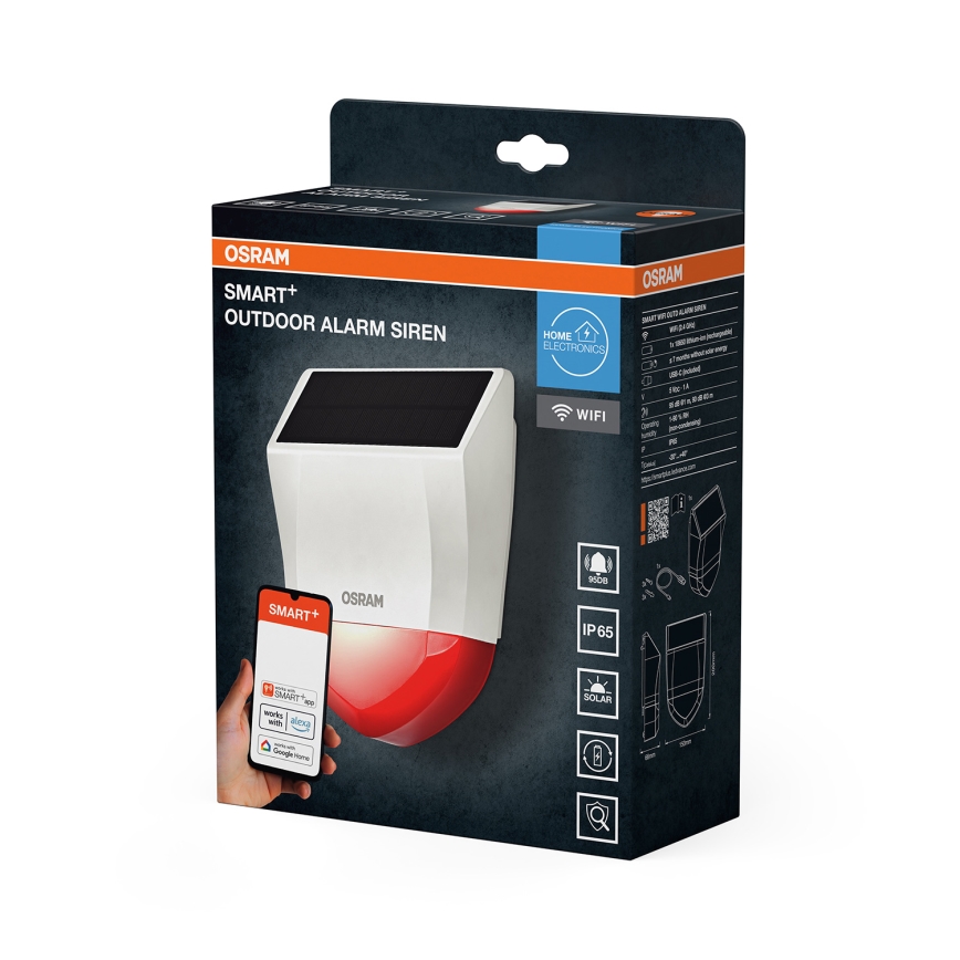 Osram - Zunanji solarni alarm SMART+ 5V IP65 Wi-Fi