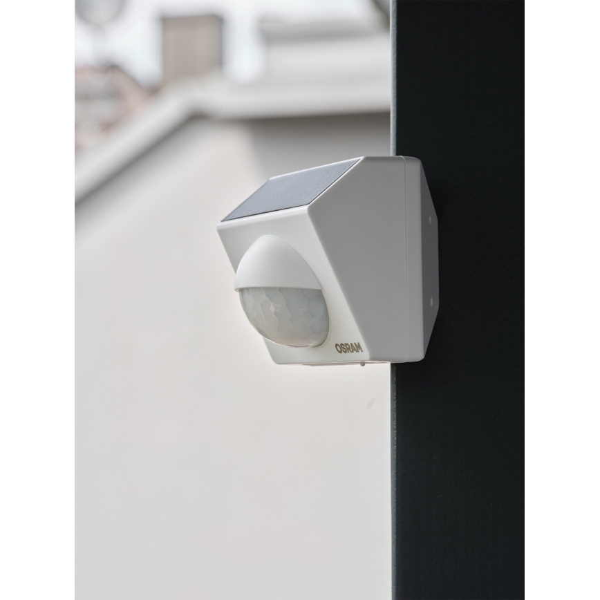 Osram - Zunanji solarni senzor gibanja SMART+ 3,7 V, bel, IP65, Wi-Fi, 800 mAh