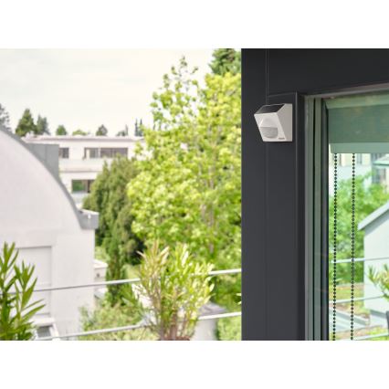 Osram - Zunanji solarni senzor gibanja SMART+ 3,7 V, bel, IP65, Wi-Fi, 800 mAh