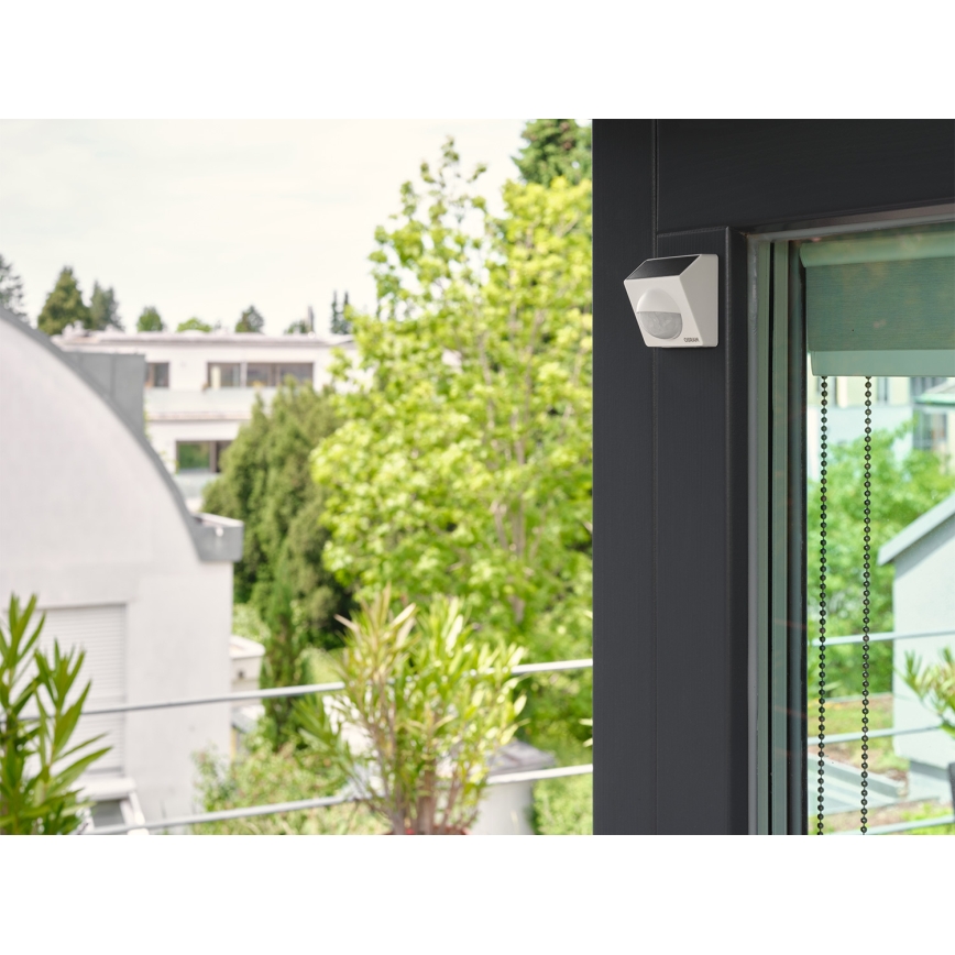 Osram - Zunanji solarni senzor gibanja SMART+ 3,7 V, bel, IP65, Wi-Fi, 800 mAh