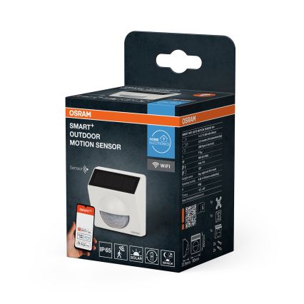 Osram - Zunanji solarni senzor gibanja SMART+ 3,7 V, bel, IP65, Wi-Fi, 800 mAh
