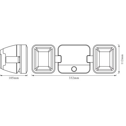 Osram - zunanji stenski LED reflektor s senzorjem BATTERY, 2×LED/5W, napajan z 4× baterijami tipa D, IP54