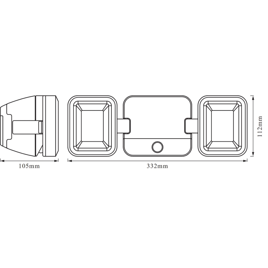 Osram - zunanji stenski LED reflektor s senzorjem BATTERY, 2×LED/5W, napajan z 4× baterijami tipa D, IP54
