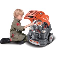Otroška avtomehanična delavnica oranžna/siva