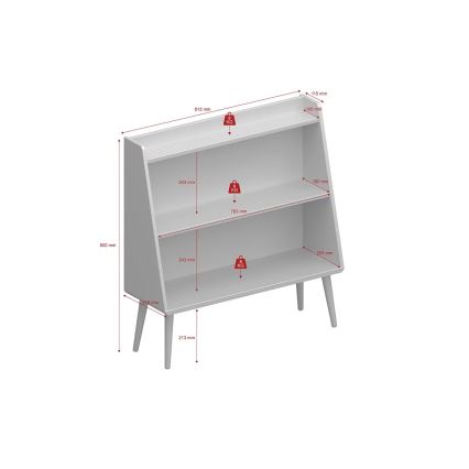 Otroška knjižna omara GAIA 80x81,3 cm turkizna/hrast