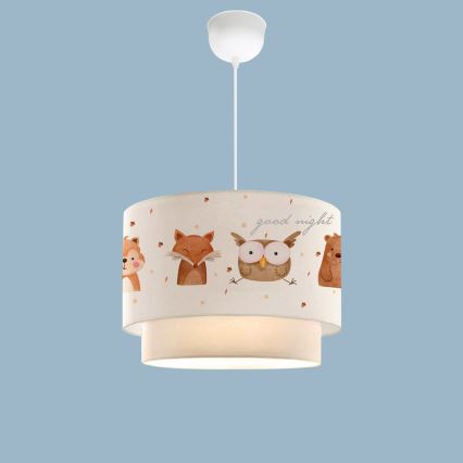 Otroška luč CANDY 1xE27/40W/230V bela/rjava