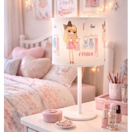 Otroška namizna svetilka GIRLS VIBES 1xE27/60W/230V, premer 18 cm Obožujem modo