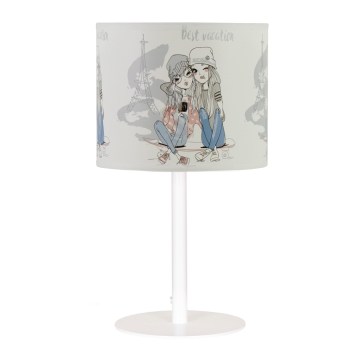 Otroška namizna svetilka GIRLS VIBES 1xE27/60W/230V premer 18 cm Paris