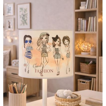 Otroška namizna svetilka GIRLS VIBES 1xE27/60W/230V premer 18 cm za dekleta