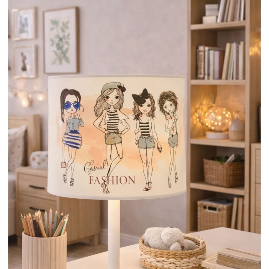 Otroška namizna svetilka GIRLS VIBES 1xE27/60W/230V premer 18 cm za dekleta