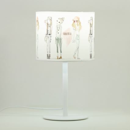Otroška namizna svetilka GIRLS VIBES 1xE27/60W/230V, premer 18 cm, za deklice