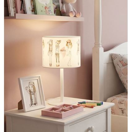 Otroška namizna svetilka GIRLS VIBES 1xE27/60W/230V, premer 18 cm, za deklice