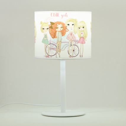 Otroška namizna svetilka GIRLS VIBES 1xE27/60W/230V Ø 18 cm za deklice