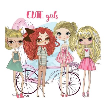 Otroška namizna svetilka GIRLS VIBES 1xE27/60W/230V Ø 18 cm za deklice
