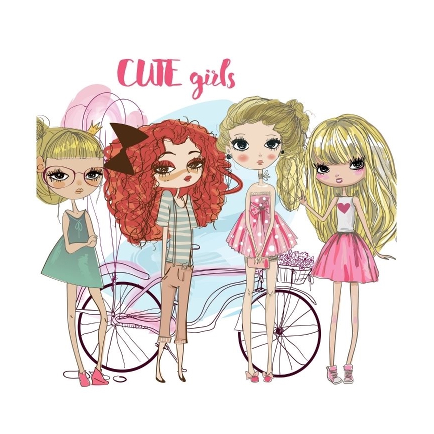 Otroška namizna svetilka GIRLS VIBES 1xE27/60W/230V Ø 18 cm za deklice