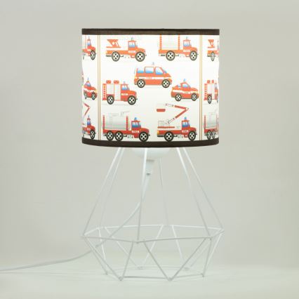 Otroška namizna svetilka KIDS ROOM 1xE27/60W/230V, premer 18 cm, gasilski motiv