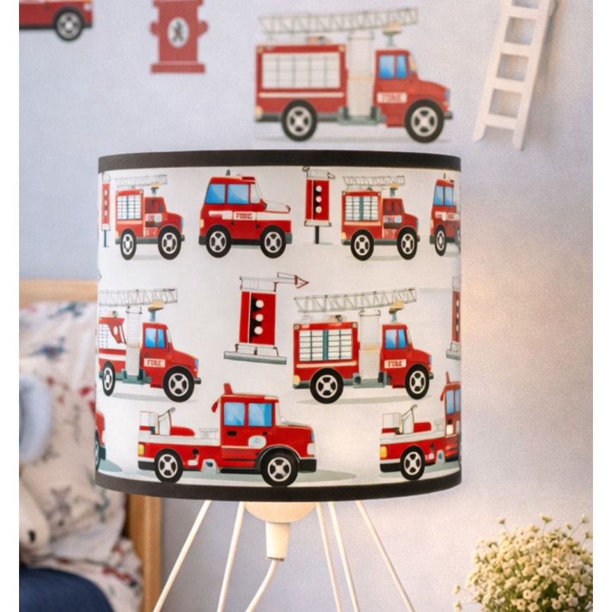 Otroška namizna svetilka KIDS ROOM 1xE27/60W/230V, premer 18 cm, gasilski motiv