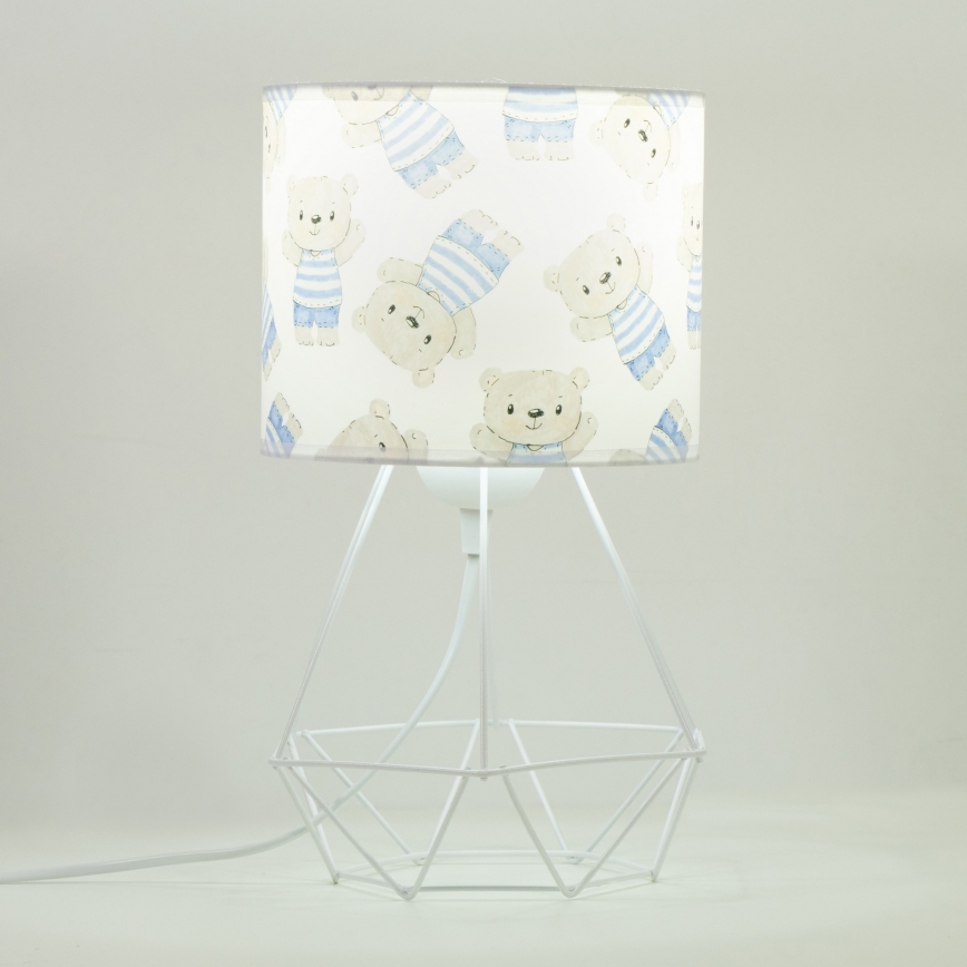 Otroška namizna svetilka KIDS ROOM 1xE27/60W/230V, premer 18 cm, medvedek