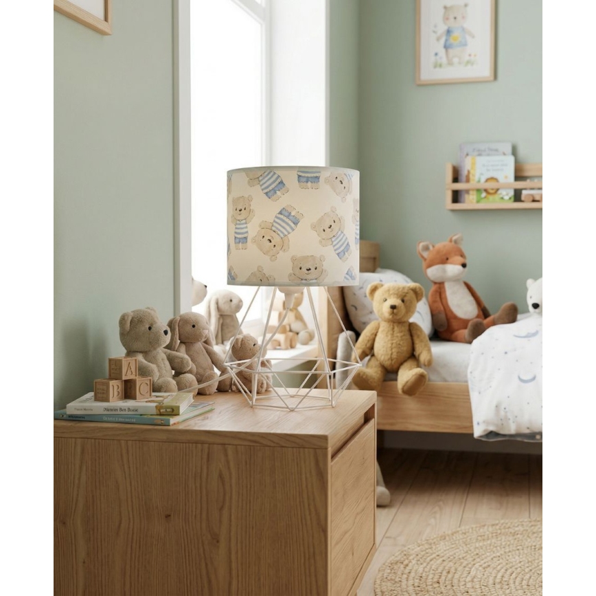 Otroška namizna svetilka KIDS ROOM 1xE27/60W/230V, premer 18 cm, medvedek