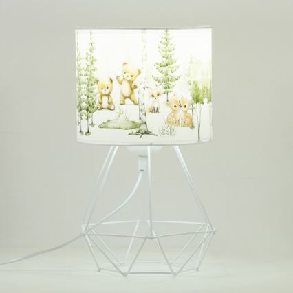 Otroška namizna svetilka KIDS ROOM 1xE27/60W/230V, premer 18 cm, z motivom živali
