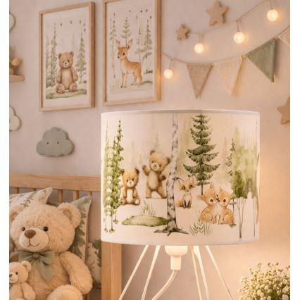 Otroška namizna svetilka KIDS ROOM 1xE27/60W/230V, premer 18 cm, z motivom živali