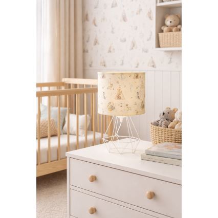 Otroška namizna svetilka KIDS ROOM 1xE27/60W/230V, premer 18 cm, z živalskim motivom