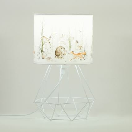 Otroška namizna svetilka KIDS ROOM 1xE27/60W/230V, premer 18 cm, živalski motiv