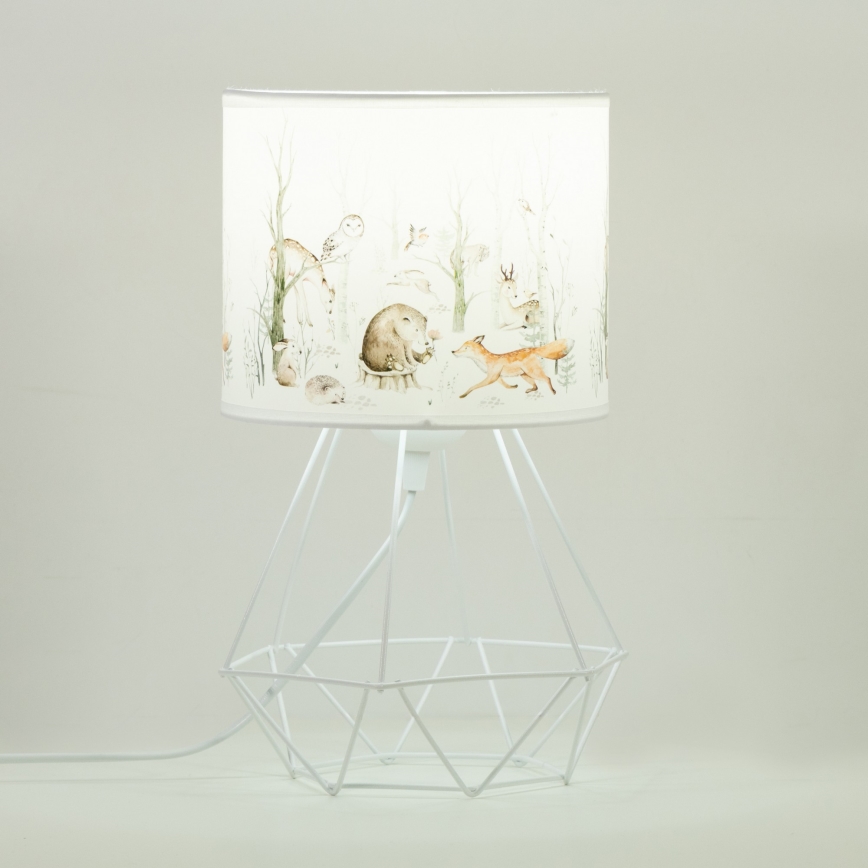 Otroška namizna svetilka KIDS ROOM 1xE27/60W/230V, premer 18 cm, živalski motiv