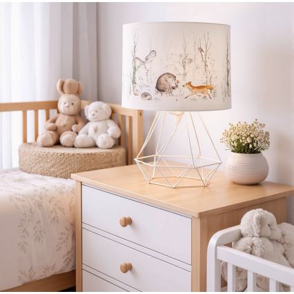 Otroška namizna svetilka KIDS ROOM 1xE27/60W/230V, premer 18 cm, živalski motiv